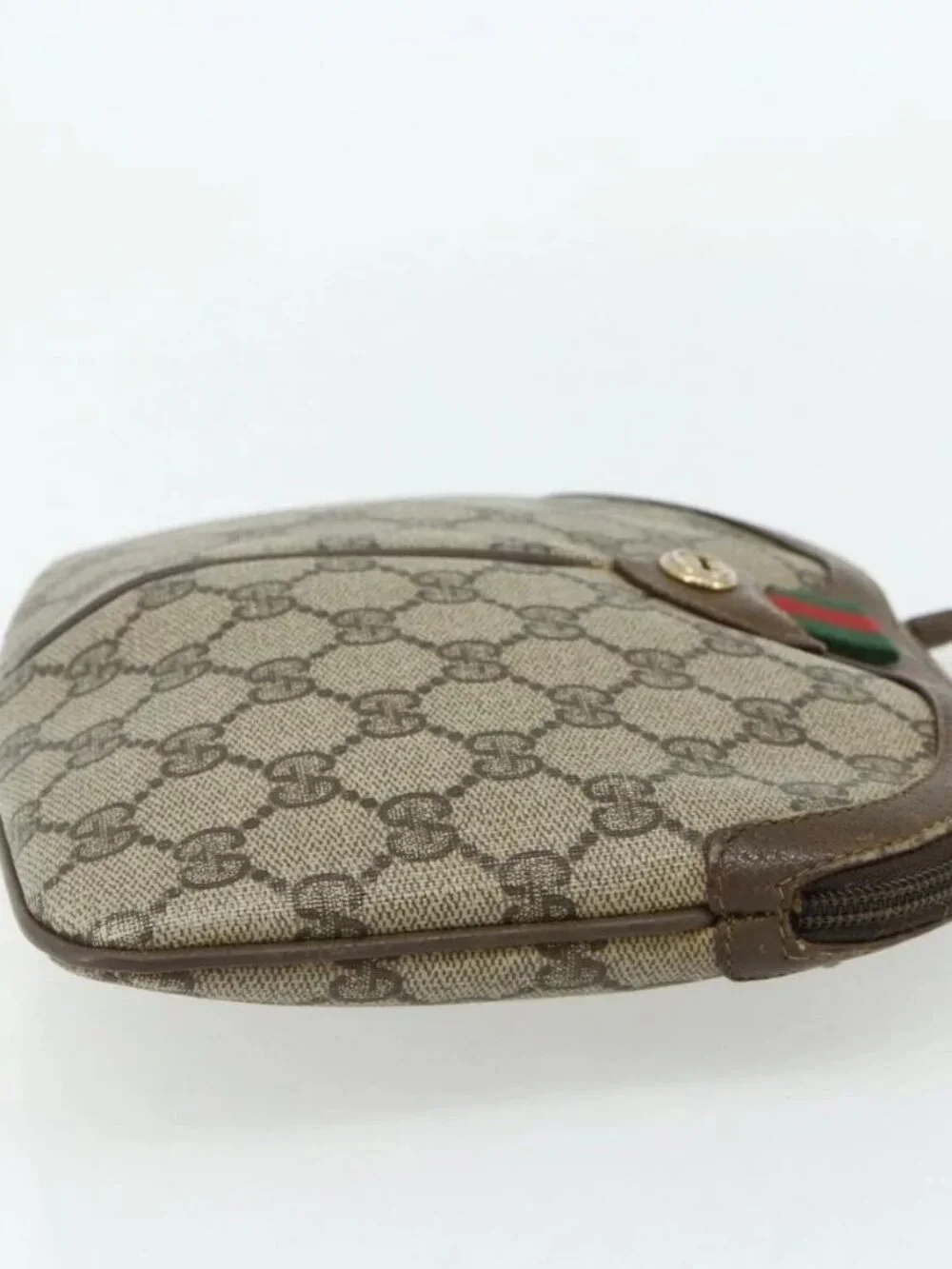 GUCCI GG Supreme Shoulder Bag PVC Beige Gold 904 02 047 Auth